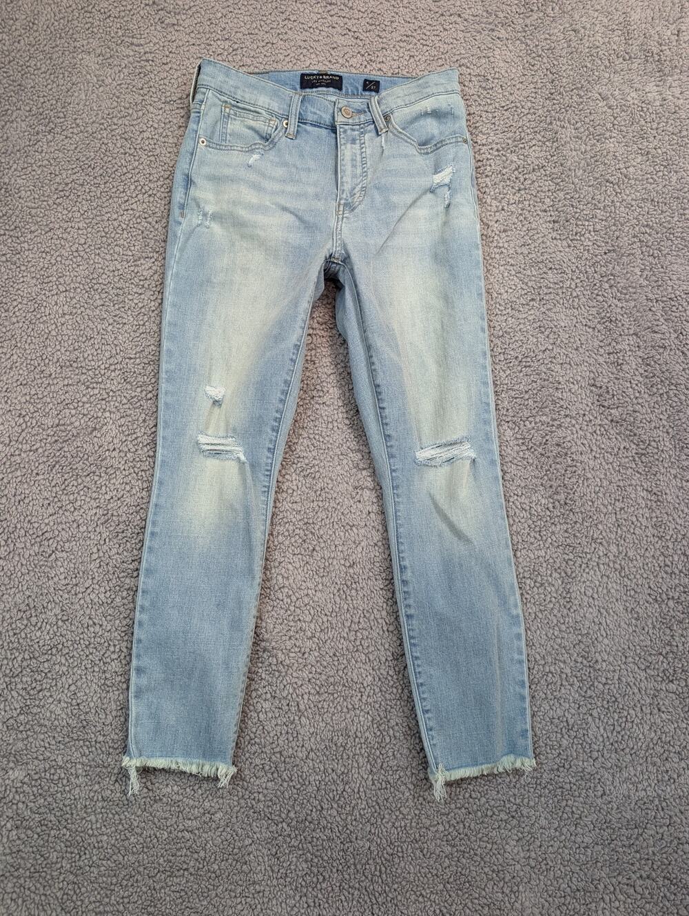 Lucky Brand Jeans Women's Size 4 Light Wash High Rise Crop Raw Edge Hem (1014)
